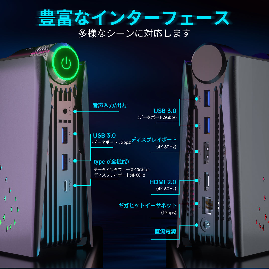 NiPoGi AMR5 5600U 【2023ゲーミングpc】最大4.2GHz DDR4 6C12T 16GB 512GB